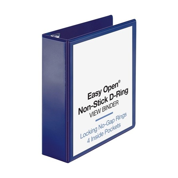 Business Source View Binder, D-Ring, 3in Capacity, 11inx8-1/2in, Navy BSN26976 - main